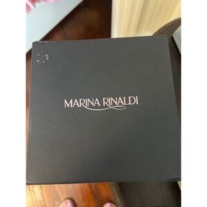 Marina Rinaldi Red Burgundy Two Tone Leather Belt Gold Buckle Made in Italy NEW